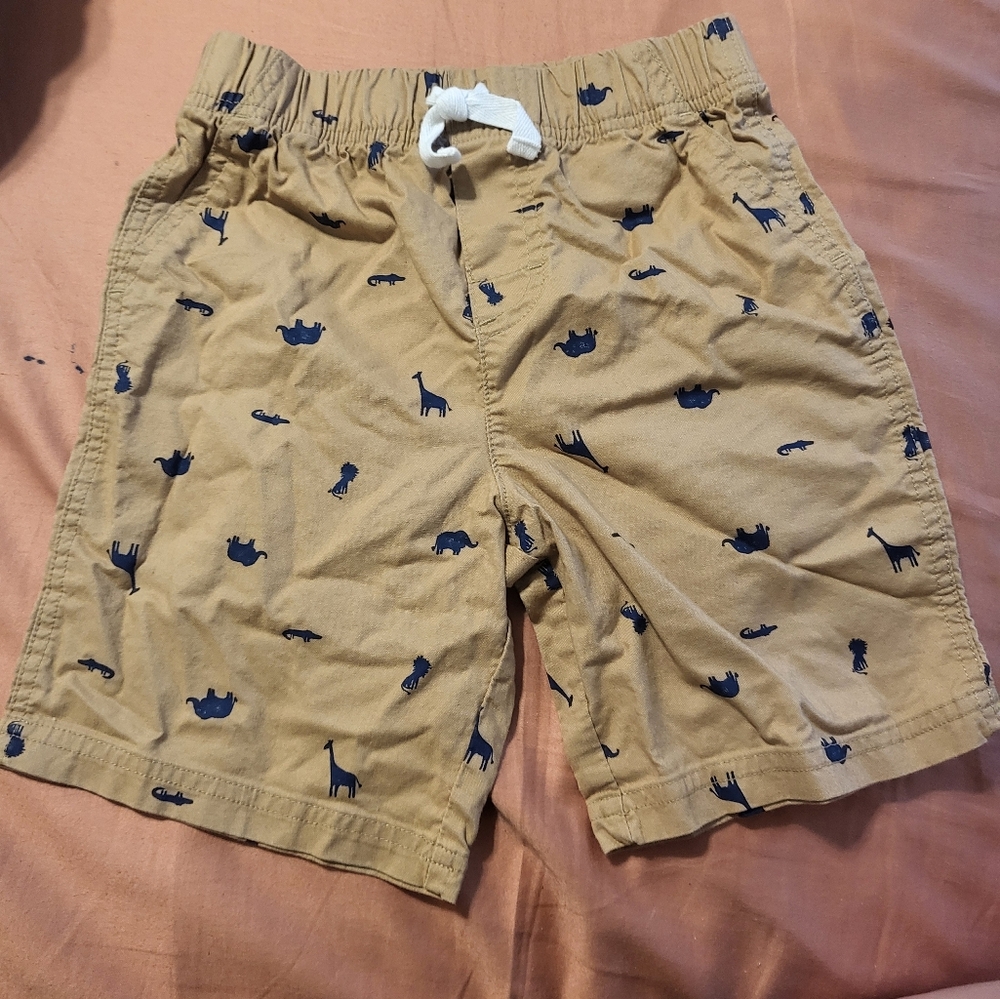 Carter's Just One You Boys Toddler Khaki Shorts With Animals 5T